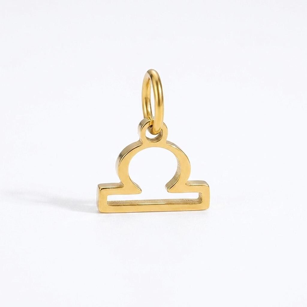 18K Gold Plated Zodiac Charm, Stainless Steel Astrology Pendant, Horoscope Birth Sign Necklace Charm, DIY Jewelry Supply