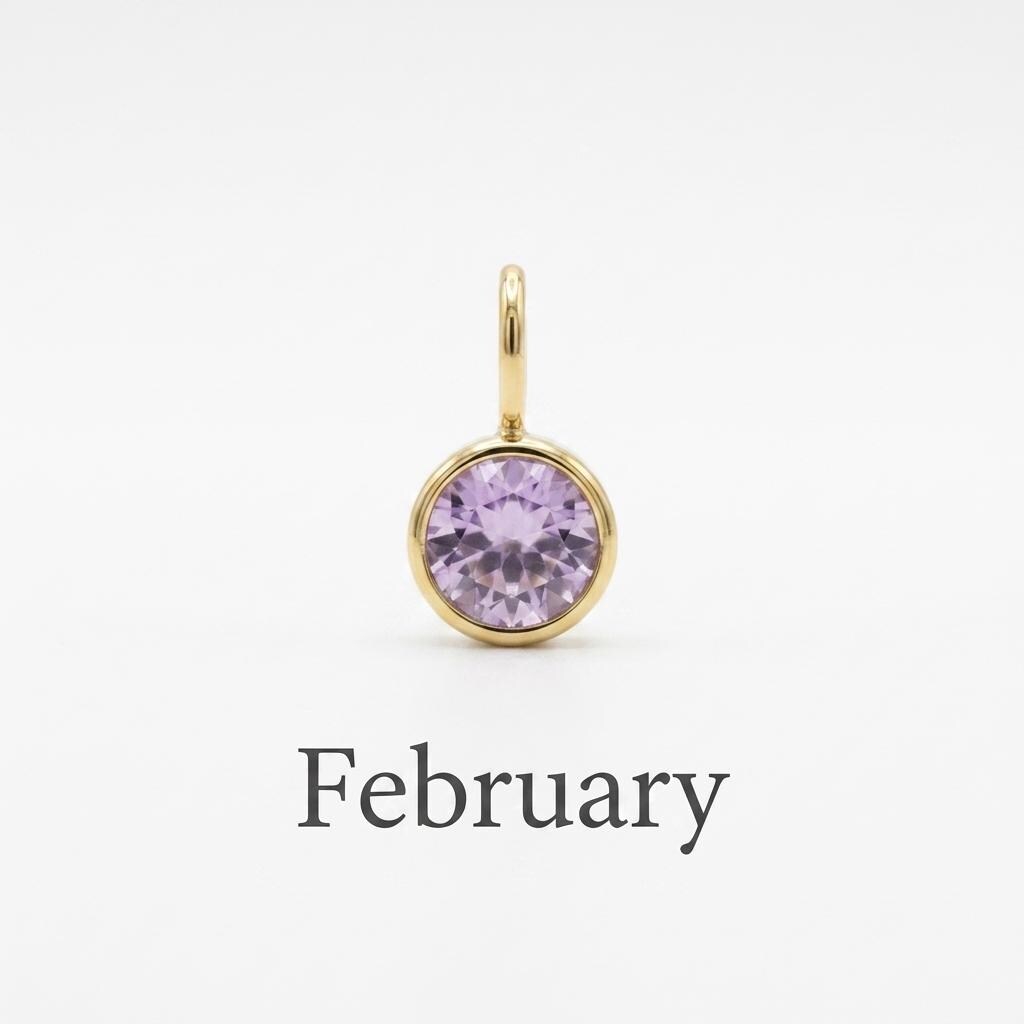 Birthstone Charm, Stainless Steel Month Pendant, Birth Month Necklace Charm, DIY Jewelry Supply