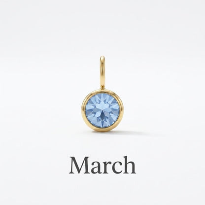 Birthstone Charm, Stainless Steel Month Pendant, Birth Month Necklace Charm, DIY Jewelry Supply