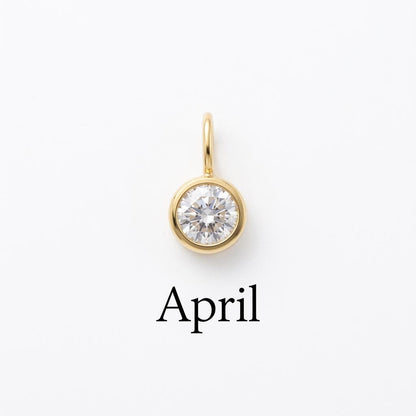 Birthstone Charm, Stainless Steel Month Pendant, Birth Month Necklace Charm, DIY Jewelry Supply