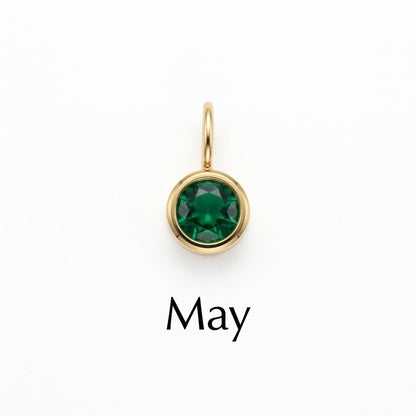 Birthstone Charm, Stainless Steel Month Pendant, Birth Month Necklace Charm, DIY Jewelry Supply