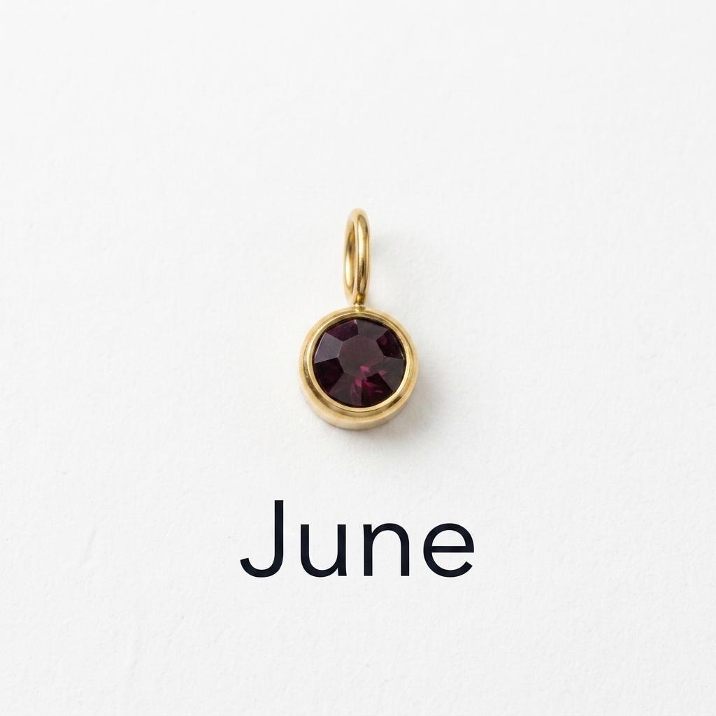 Birthstone Charm, Stainless Steel Month Pendant, Birth Month Necklace Charm, DIY Jewelry Supply
