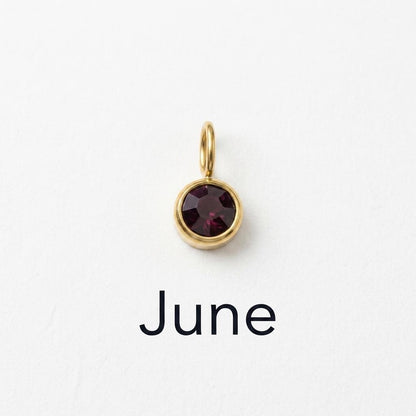 Birthstone Charm, Stainless Steel Month Pendant, Birth Month Necklace Charm, DIY Jewelry Supply