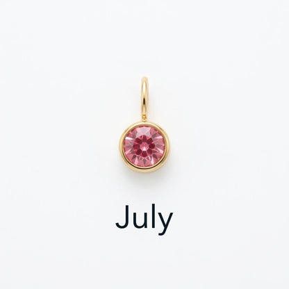 Birthstone Charm, Stainless Steel Month Pendant, Birth Month Necklace Charm, DIY Jewelry Supply