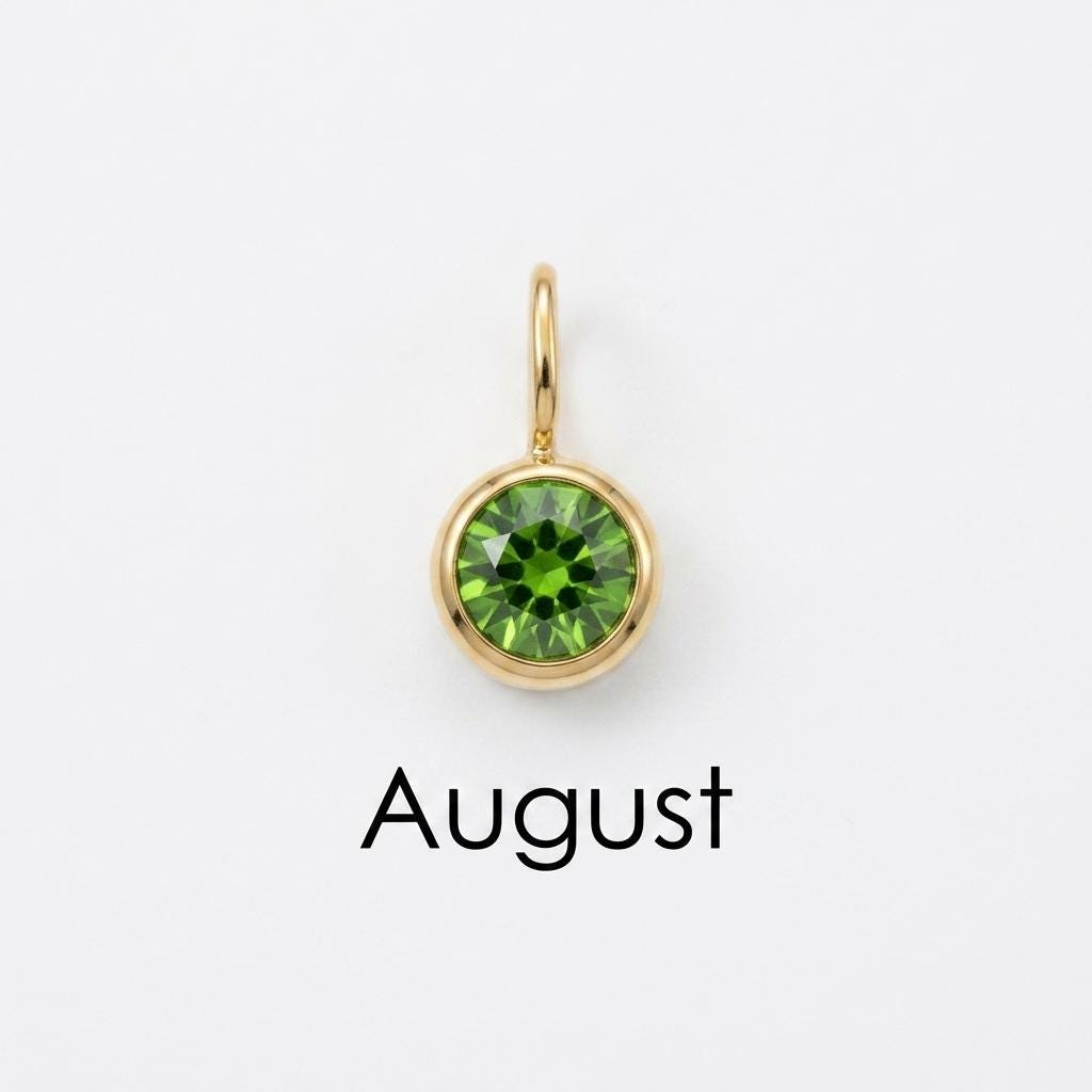 Birthstone Charm, Stainless Steel Month Pendant, Birth Month Necklace Charm, DIY Jewelry Supply