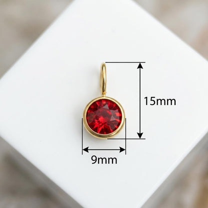 Birthstone Charm, Stainless Steel Month Pendant, Birth Month Necklace Charm, DIY Jewelry Supply