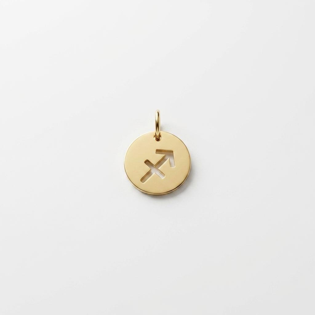 Gold Zodiac Charm, Stainless Steel Astrology Pendant, Horoscope Sign Necklace Charm, Celestial DIY Jewelry Supply