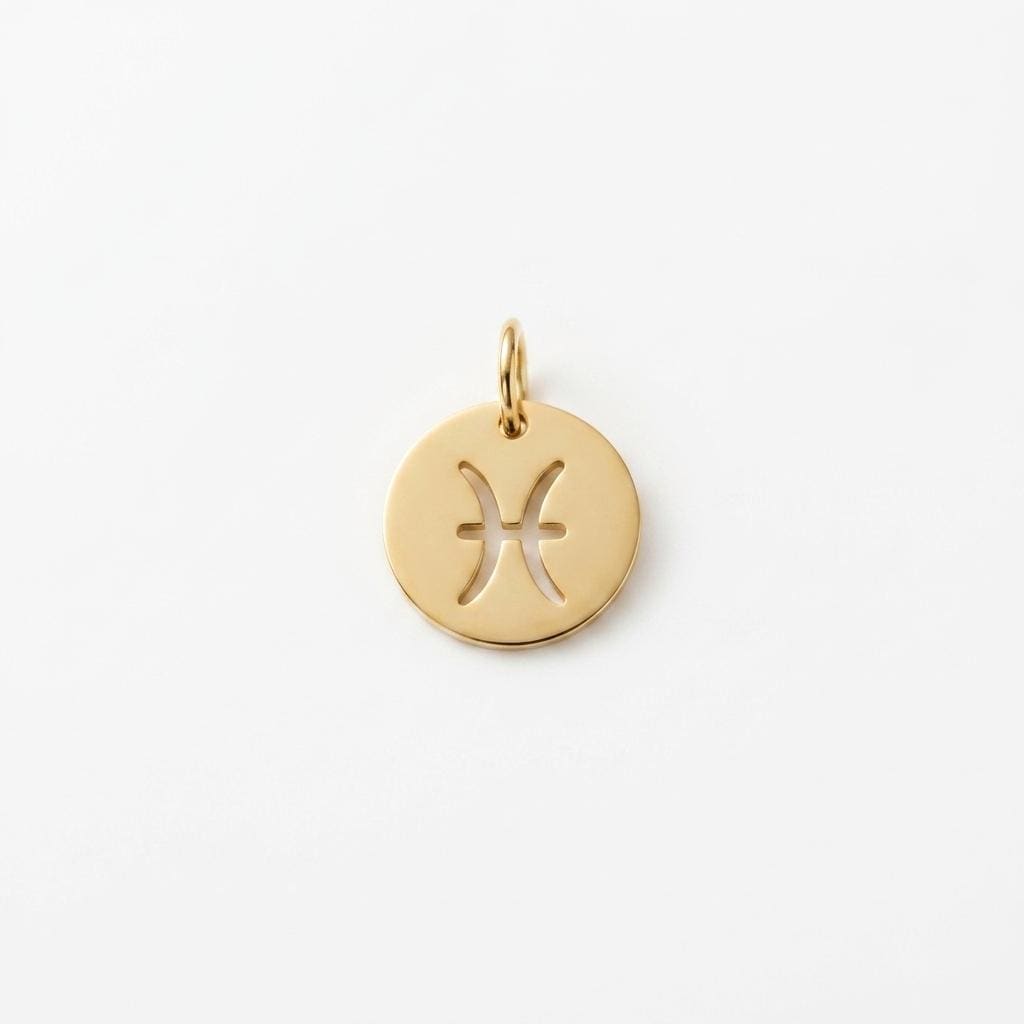 Gold Zodiac Charm, Stainless Steel Astrology Pendant, Horoscope Sign Necklace Charm, Celestial DIY Jewelry Supply