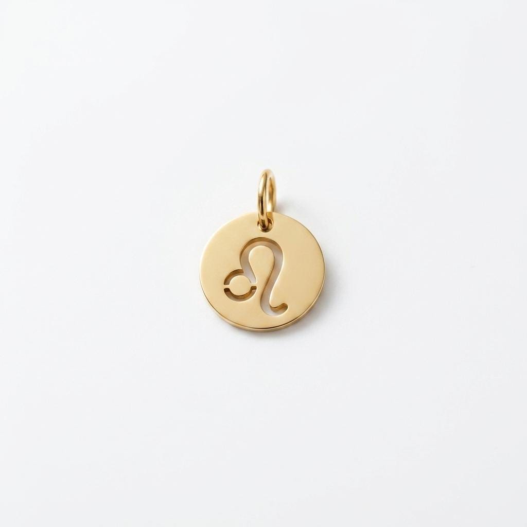 Gold Zodiac Charm, Stainless Steel Astrology Pendant, Horoscope Sign Necklace Charm, Celestial DIY Jewelry Supply