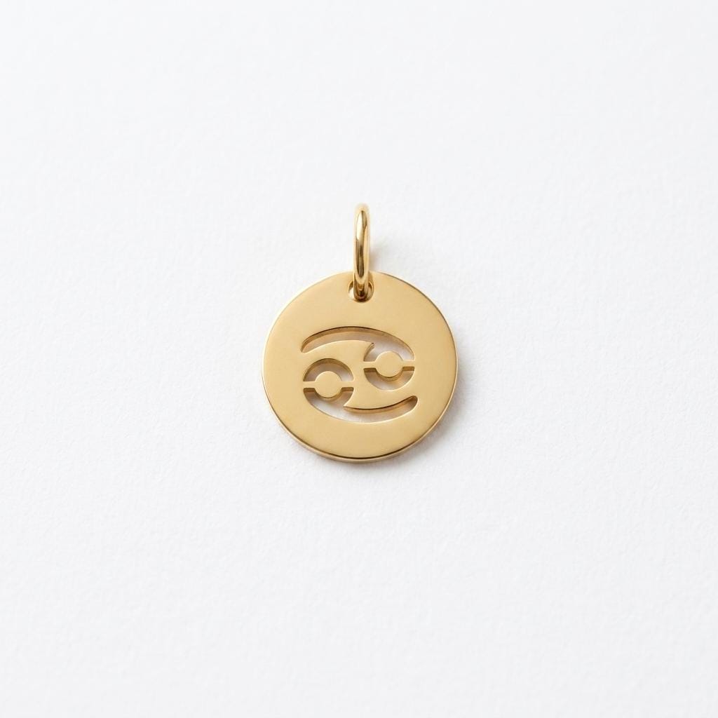 Gold Zodiac Charm, Stainless Steel Astrology Pendant, Horoscope Sign Necklace Charm, Celestial DIY Jewelry Supply