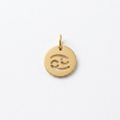 Gold Zodiac Charm, Stainless Steel Astrology Pendant, Horoscope Sign Necklace Charm, Celestial DIY Jewelry Supply