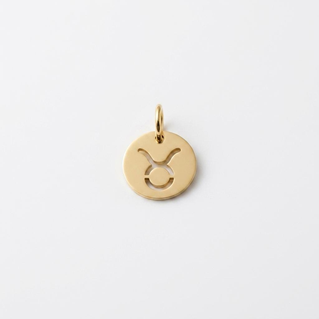 Gold Zodiac Charm, Stainless Steel Astrology Pendant, Horoscope Sign Necklace Charm, Celestial DIY Jewelry Supply
