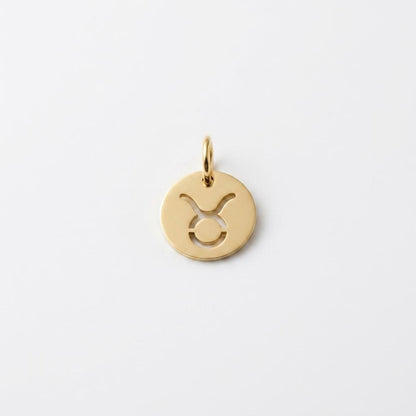 Gold Zodiac Charm, Stainless Steel Astrology Pendant, Horoscope Sign Necklace Charm, Celestial DIY Jewelry Supply