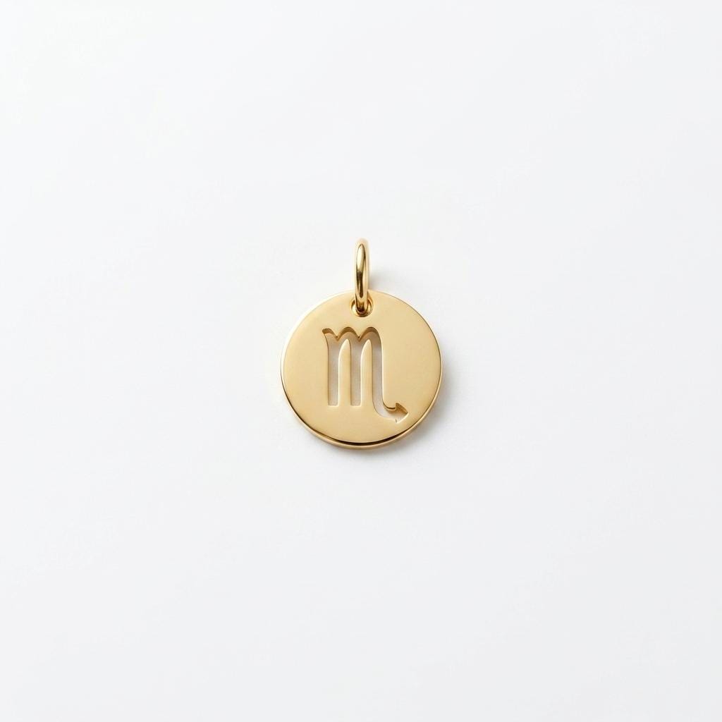 Gold Zodiac Charm, Stainless Steel Astrology Pendant, Horoscope Sign Necklace Charm, Celestial DIY Jewelry Supply