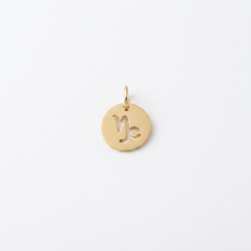 Gold Zodiac Charm, Stainless Steel Astrology Pendant, Horoscope Sign Necklace Charm, Celestial DIY Jewelry Supply