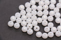 8mm White Shimmer Acrylic Beads, Round Plastic Beads for Bracelet Making #1573