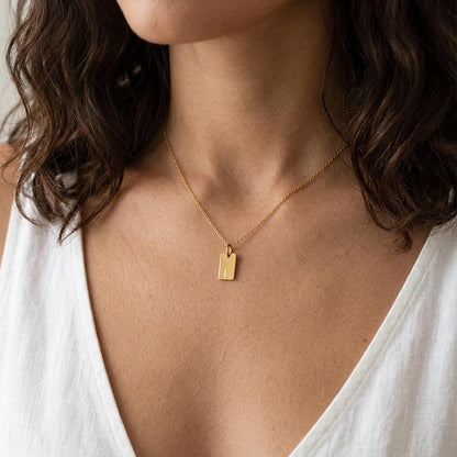 14K Gold Plated Initial Charm, Stainless Steel Letter Pendant, Alphabet Necklace Charm, DIY Jewelry Supply