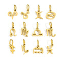18K Gold Plated Zodiac Charm, Stainless Steel Pendant