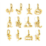 18K gold plated zodiac charms made with stainless steel, astrology birth sign pendants for necklaces and DIY jewelry making.