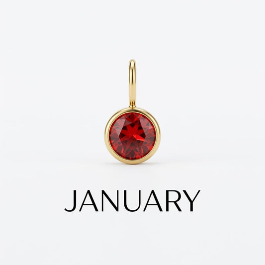 Birthstone Charm, Stainless Steel Month Pendant, Birth Month Necklace Charm, DIY Jewelry Supply