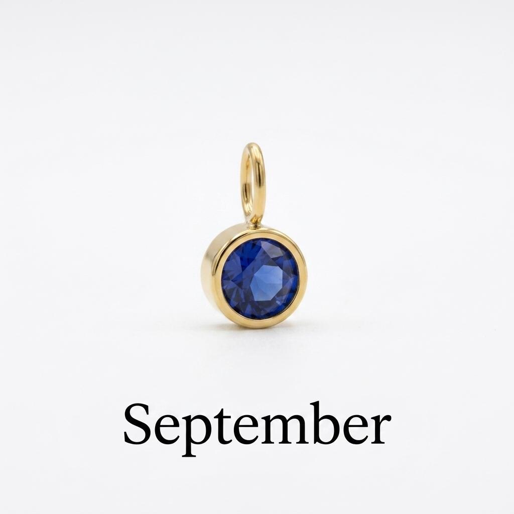 Birthstone Charm, Stainless Steel Month Pendant, Birth Month Necklace Charm, DIY Jewelry Supply