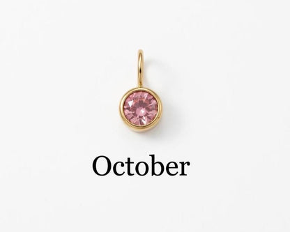Birthstone Charm, Stainless Steel Month Pendant, Birth Month Necklace Charm, DIY Jewelry Supply