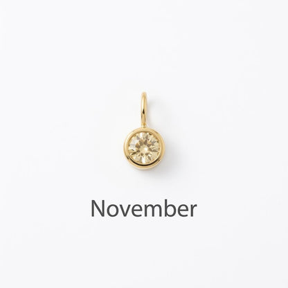 Birthstone Charm, Stainless Steel Month Pendant, Birth Month Necklace Charm, DIY Jewelry Supply
