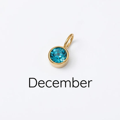 Birthstone Charm, Stainless Steel Month Pendant, Birth Month Necklace Charm, DIY Jewelry Supply