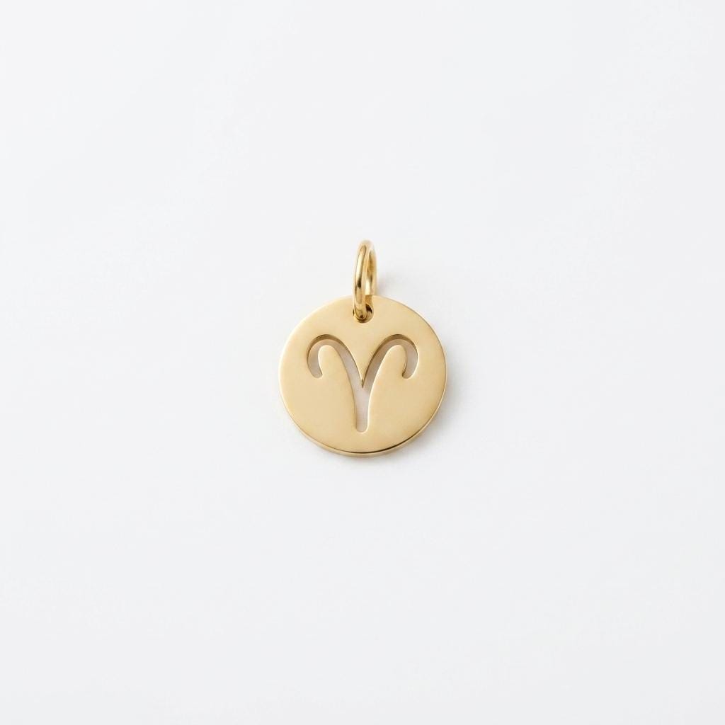 Gold Zodiac Charm, Stainless Steel Astrology Pendant, Horoscope Sign Necklace Charm, Celestial DIY Jewelry Supply