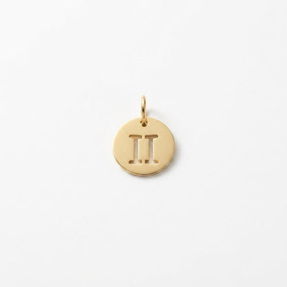 Gold Zodiac Charm, Stainless Steel Astrology Pendant, Horoscope Sign Necklace Charm, Celestial DIY Jewelry Supply