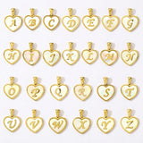 18K Gold Plated White Shell Initial Charm, Stainless Steel Pendant