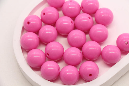 16mm Pink Acrylic Gumball Beads