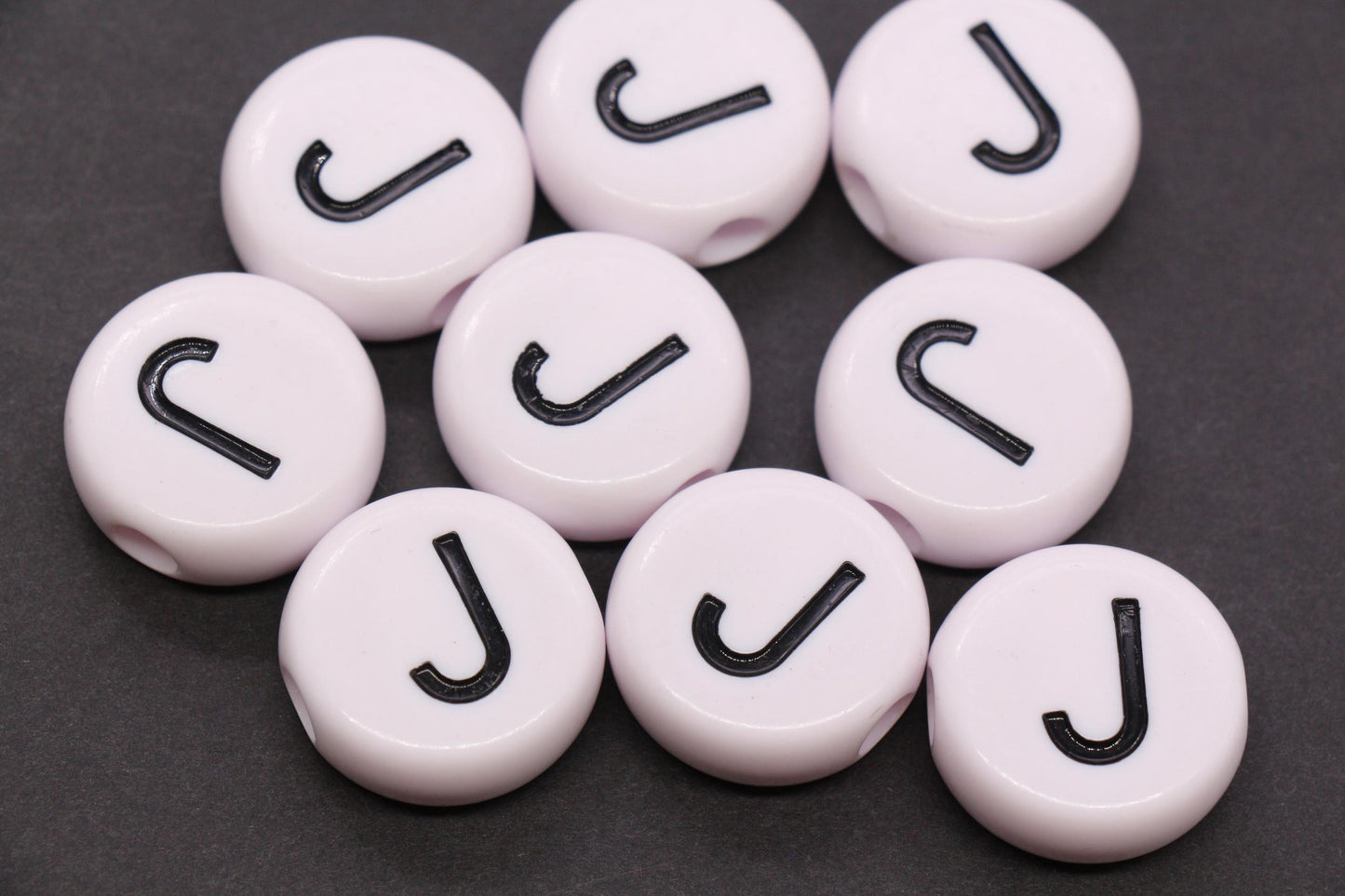 25mm Large Individual Letter Beads, White Acrylic Alphabet Name Beads, Custom Name Beads for Dog Collars, Keychains & Crafts