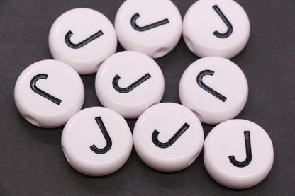 25mm Large Individual Letter Beads, White Acrylic Alphabet Name Beads, Custom Name Beads for Dog Collars, Keychains & Crafts