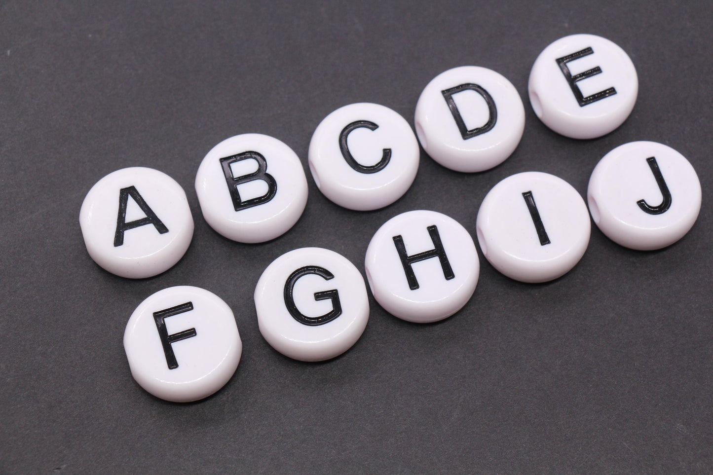 25mm Large Individual Letter Beads, White Acrylic Alphabet Name Beads, Custom Name Beads for Dog Collars, Keychains & Crafts