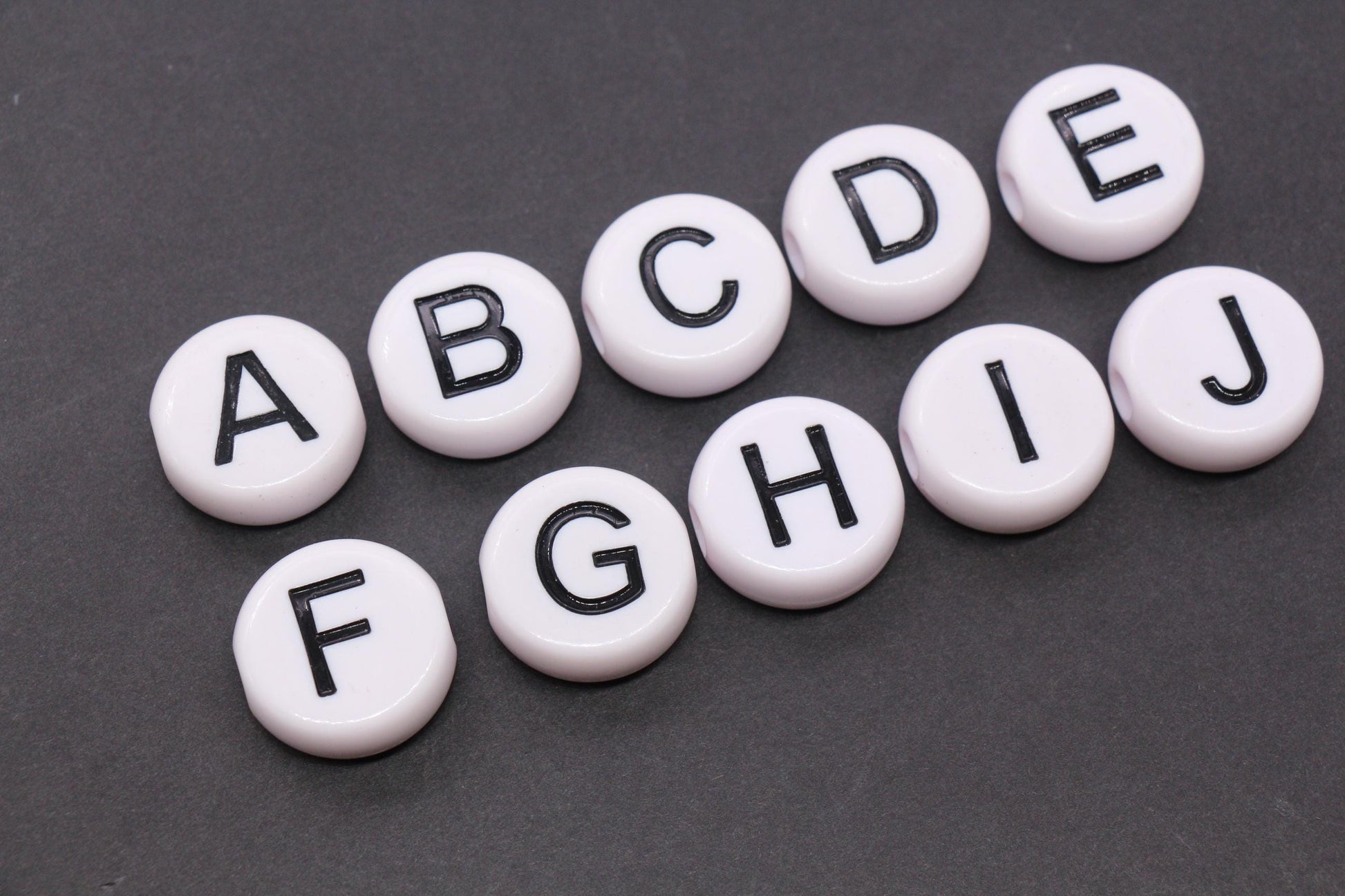25mm Large Individual Letter Beads, White Acrylic Alphabet Name Beads, Custom Name Beads for Dog Collars, Keychains & Crafts