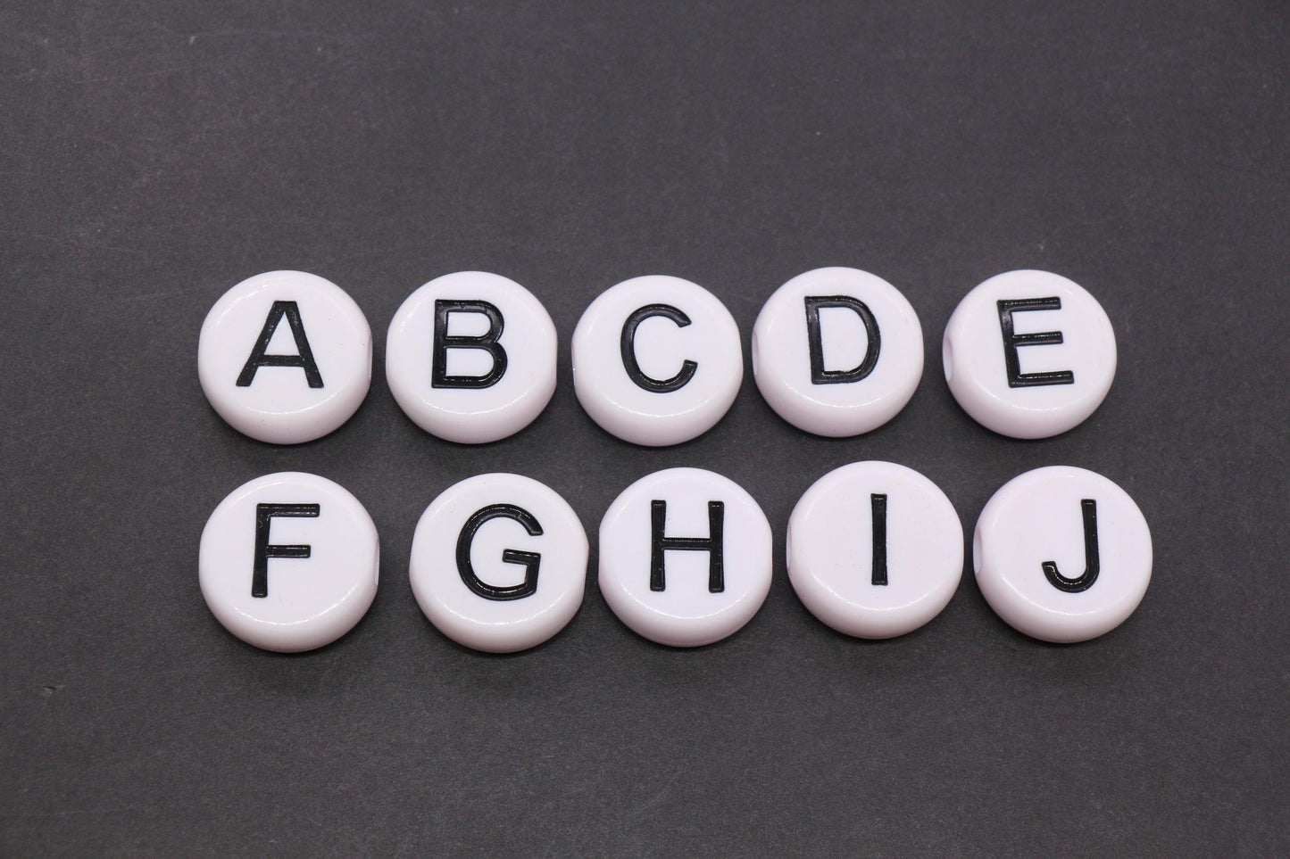 25mm Large Individual Letter Beads, White Acrylic Alphabet Name Beads, Custom Name Beads for Dog Collars, Keychains & Crafts