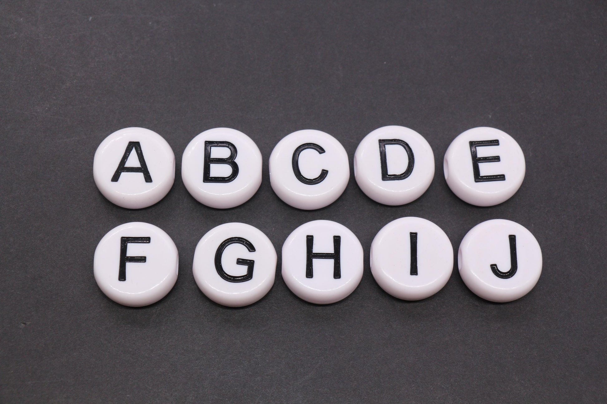 25mm Large Individual Letter Beads, White Acrylic Alphabet Name Beads, Custom Name Beads for Dog Collars, Keychains & Crafts
