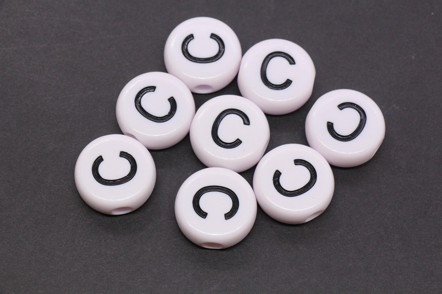 25mm Large Individual Letter Beads, White Acrylic Alphabet Name Beads, Custom Name Beads for Dog Collars, Keychains & Crafts