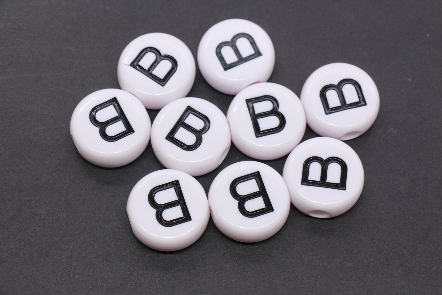 25mm Large Individual Letter Beads, White Acrylic Alphabet Name Beads, Custom Name Beads for Dog Collars, Keychains & Crafts