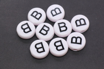 25mm Large Individual Letter Beads, White Acrylic Alphabet Name Beads, Custom Name Beads for Dog Collars, Keychains & Crafts