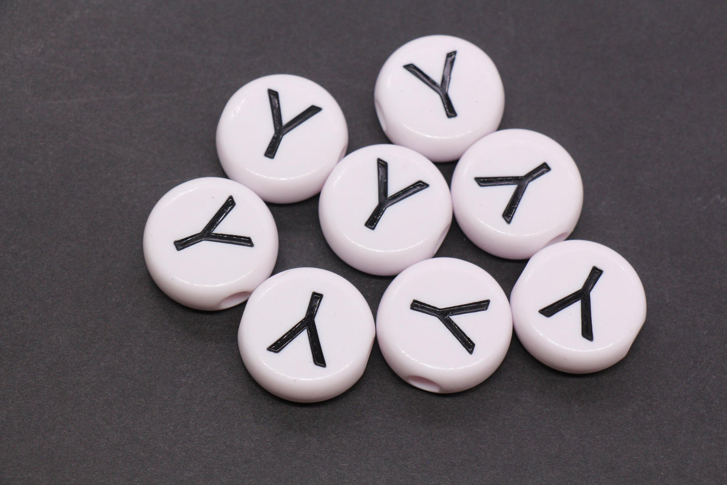 25mm Large Individual Letter Beads, White Acrylic Alphabet Name Beads, Custom Name Beads for Dog Collars, Keychains & Crafts