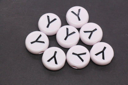 25mm Large Individual Letter Beads, White Acrylic Alphabet Name Beads, Custom Name Beads for Dog Collars, Keychains & Crafts