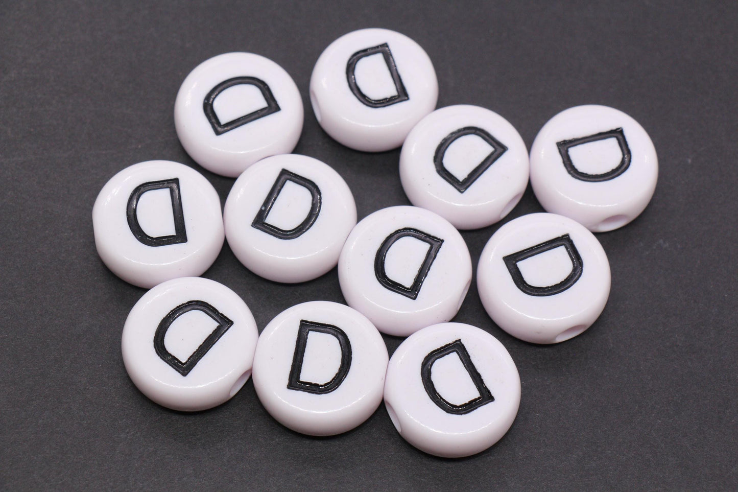 25mm Large Individual Letter Beads, White Acrylic Alphabet Name Beads, Custom Name Beads for Dog Collars, Keychains & Crafts