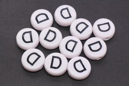 25mm Large Individual Letter Beads, White Acrylic Alphabet Name Beads, Custom Name Beads for Dog Collars, Keychains & Crafts