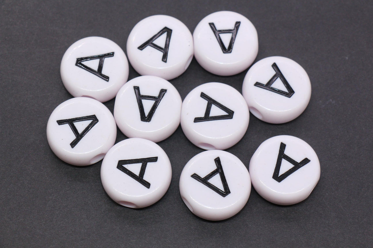 25mm Large Individual Letter Beads, White Acrylic Alphabet Name Beads, Custom Name Beads for Dog Collars, Keychains & Crafts