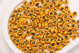 7mm Dark Yellow Acrylic Letter Beads