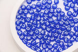 7mm Blue Name Letter Beads, Transparent Acrylic Alphabet Beads for Friendship Bracelets #1151
