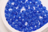 8mm Royal Blue Crackle Round Beads, Transparent Acrylic Bubblegum Beads for Jewelry Making #2263
