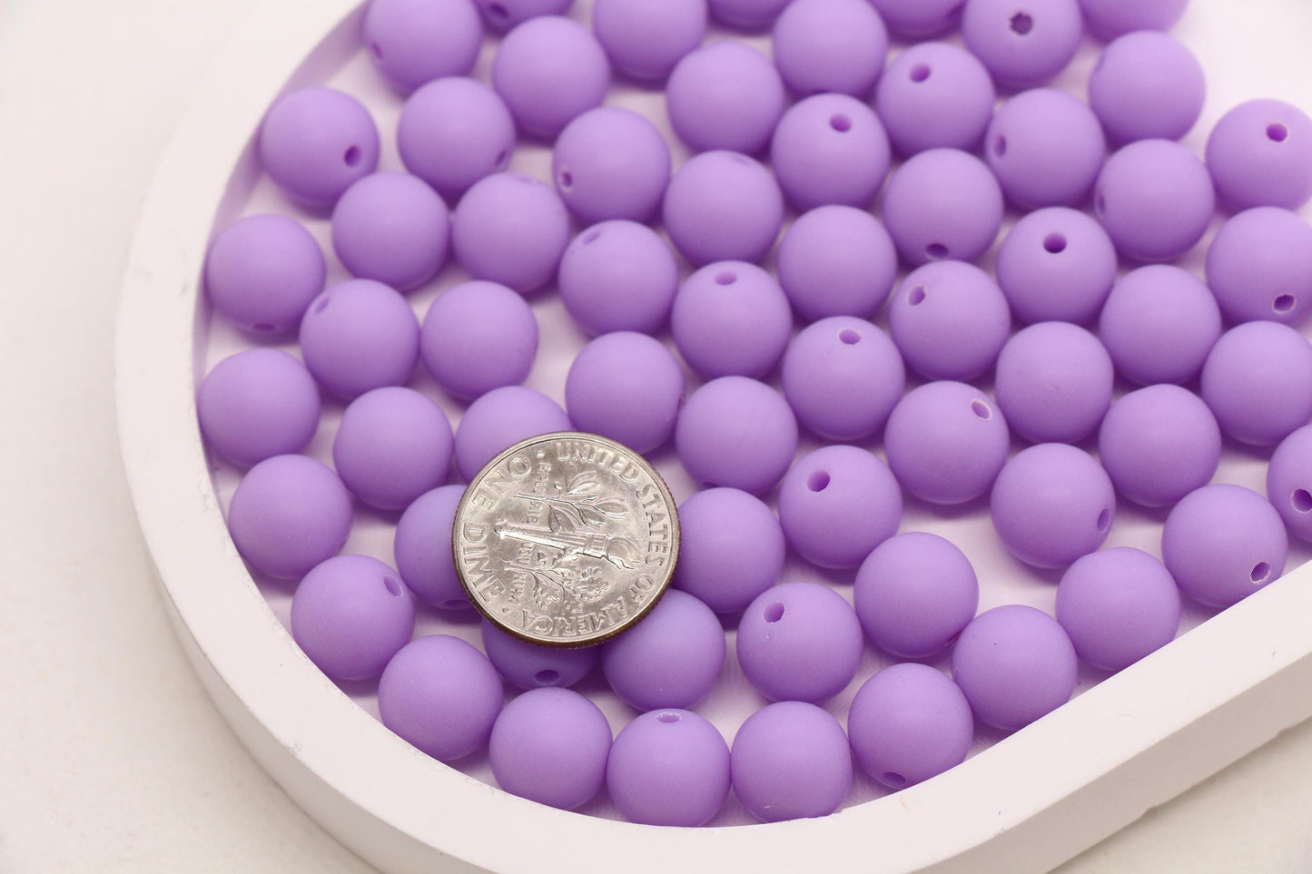 10mm Matte Lilac Purple Round Beads, Frosted Acrylic Bubblegum Beads for Jewelry Making #2243
